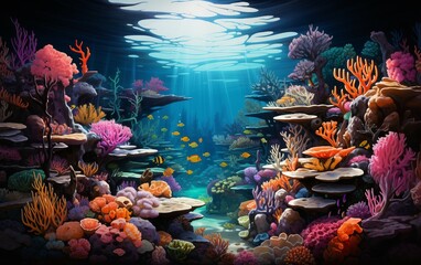 Capturing the Essence of a Vibrant Coral Reef Underwater.