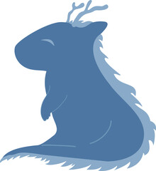 2024 Year of the Blue Dragon character , happy new year illustration