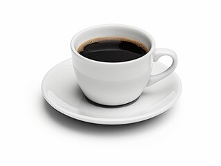 Obraz premium A cup of coffee isolated on a white background