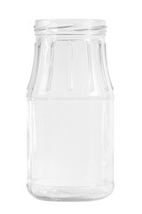 transparent glass jar. on an empty background. PNG