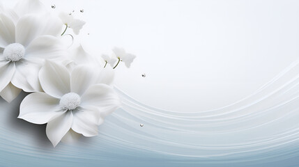 White flowers background,Peaceful composition of paper cut flower background Paper Cutout White Blooms Harmony generative ai