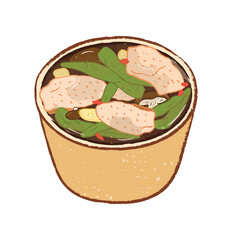 Isolated Peeled Chili Pepper Chicken Soup