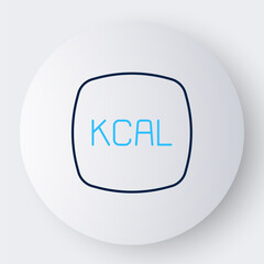 Line Kcal icon isolated on isolated on white background. Health food. Colorful outline concept. Vector