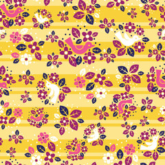 Cute and Simple Bird Seamless Surface Pattern Design