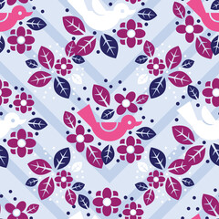 Cute and Simple Bird Seamless Surface Pattern Design