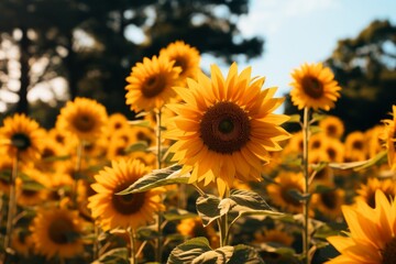 Fototapeta premium Beautiful display of Sunflower gardens