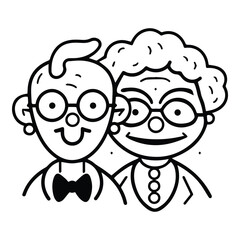 Clowns Couple Flat Icon Isolated On White Background