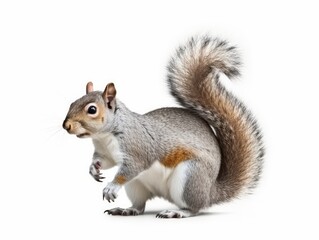 a squirrel isolated on a white background - obrazy, fototapety, plakaty