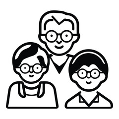 Family Flat Icon Isolated On White Background