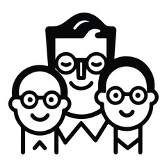 Family Flat Icon Isolated On White Background