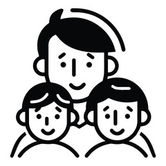 Family Flat Icon Isolated On White Background