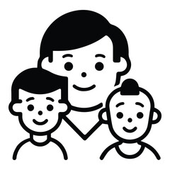 Family Flat Icon Isolated On White Background