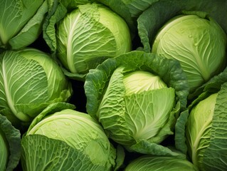 Fototapeta premium Top view of fresh cabbages