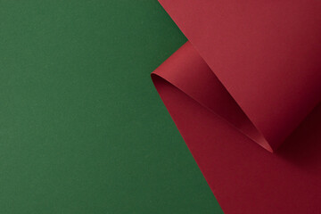 Red an green curved 3d background, copy space