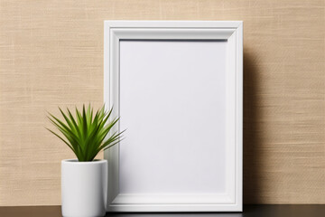 White mockup frame example, generative ai  
