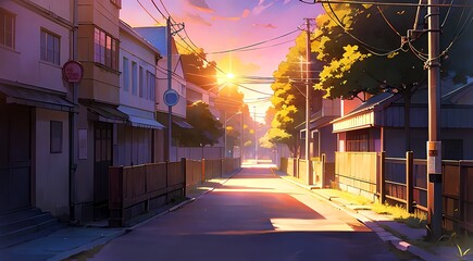 アニメ背景_街中の路地_12
