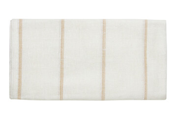 Folded white striped towel. On an empty background. PNG