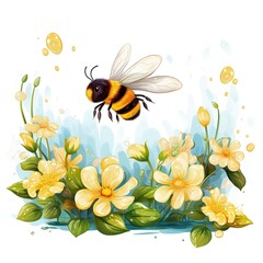 Fototapeta na wymiar bee and flower