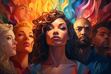 Fototapeta premium Diversity Illustration Created with Generative AI
