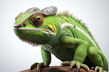 Obraz premium Curious Chameleon Clipart Watercolor Painting