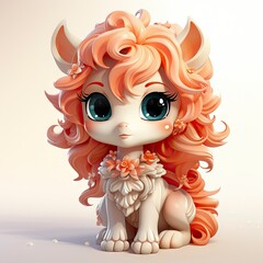 Fototapeta premium Cute Unicorn illustration Unicorn kawaii chibi drawing style Unicorn cartoon.