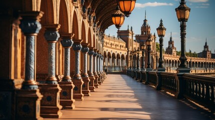 Fototapeta premium Beautiful photo of traditional style town square