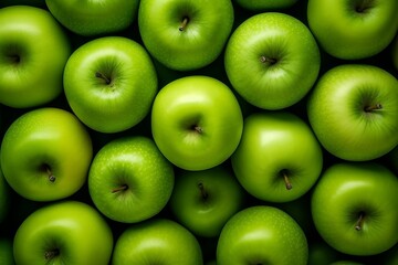 Bunch of green apples top view