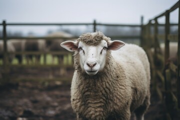 Obraz na płótnie Canvas A Sheep on a farm