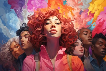 Fototapeta premium Diversity Illustration Created with Generative AI