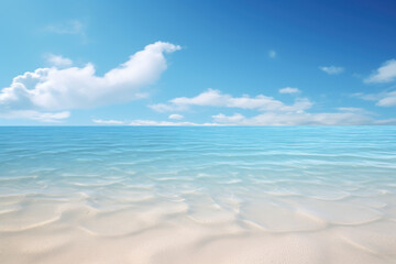 Fototapeta na wymiar Beautiful sandy beach with blue sky background