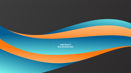 ABSTRACT DARK BACKGROUND WITH GEOMETRIC SHAPES GRADIENT BLUE ORANGE SMOOTH LIQUID COLOR DESIGN VECTOR TEMPLATE GOOD FOR MODERN WEBSITE, WALLPAPER, COVER DESIGN 
