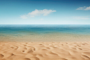 Fototapeta premium Beautiful sandy beach with blue sky background