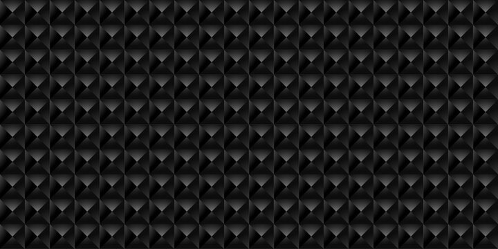 Dark black Geometric grid Carbon fiber background Modern dark abstract texture Seamless pattern