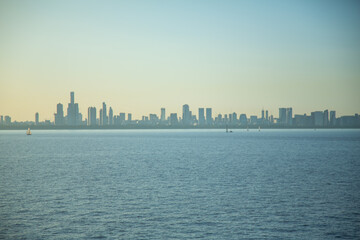 Obraz premium city skyline at sunset