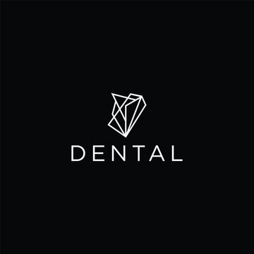 Abstract luxury teeth logo design template
