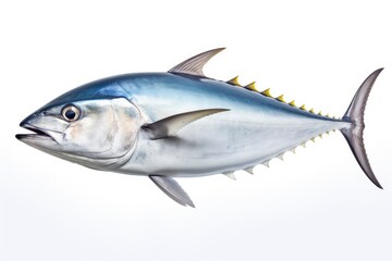 Albacore Thunnus alalunga fish isolated on white background - obrazy, fototapety, plakaty