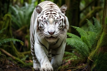 Obraz premium a white tiger in the wild