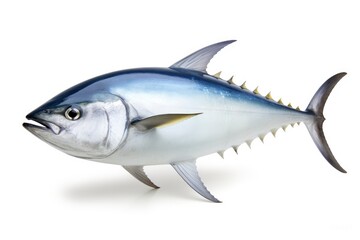 Albacore Thunnus alalunga fish isolated on white background - obrazy, fototapety, plakaty