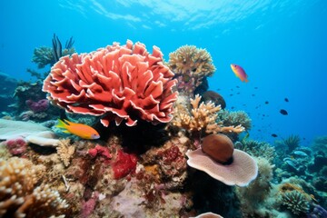 a coral reef with many different types of corals