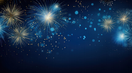 Fototapeta premium fireworks on the sky created with Generative AI technology