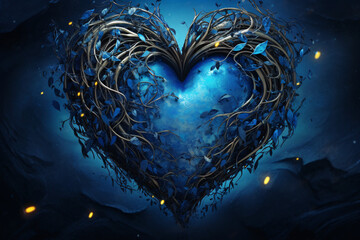 Stunning, vibrant heart, adorned with intricate patterns and delicate details, shines in a rich hue, exuding warmth and love. essence of love and affection, perfect for celebrating Valentine's Day