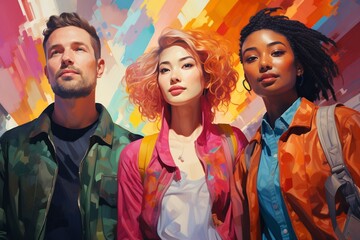 Fototapeta premium Diversity Illustration Created with Generative AI