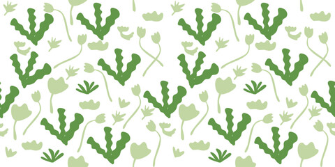 Vector seamless background. leaf pattern Seamless pattern hand-drawn with tropical leaves. floral seamless pattern with leaves The geometric pattern