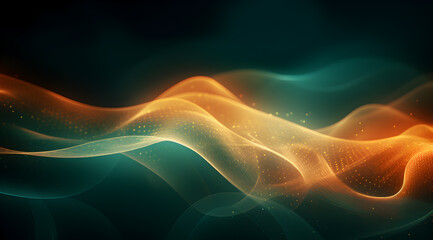 Obraz premium Abstract background with dynamic wavy lines on a dark background. Futuristic technology wallpaper.