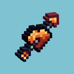 Fototapeta premium Isometric Pixel art 3d of heart arrow for items asset. Heart arrow on pixelated style.8bits perfect for game asset or design asset element for your game design asset.