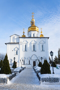 Trinity Cathedral. Holy Trinity Monastery in winter, Tyumen city