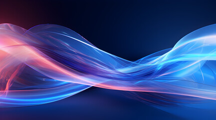 Fototapeta premium Abstract background with dynamic wavy lines on a dark background. Futuristic technology wallpaper.