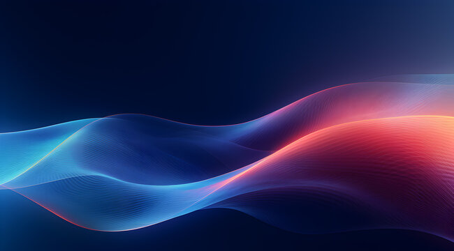 Abstract background with dynamic wavy lines on a dark background. Futuristic technology wallpaper.