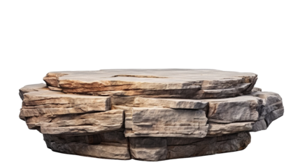 Flat rock podium for product display, cut out
