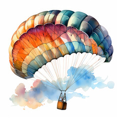 Fototapeta premium watercolor Paraglider clipart, Generative Ai